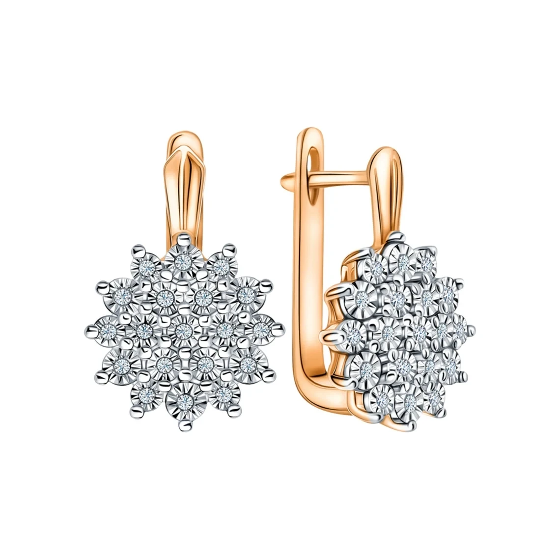 Luxury Female White Crystal Clip Earrings Charm Gold Color Vintage Wedding Jewelry For Women