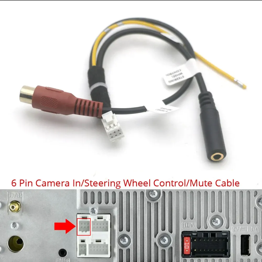 Universal AUX IN Sub Rear Out Cam Video RCA Harness Cable for Pioneer Radio Systems