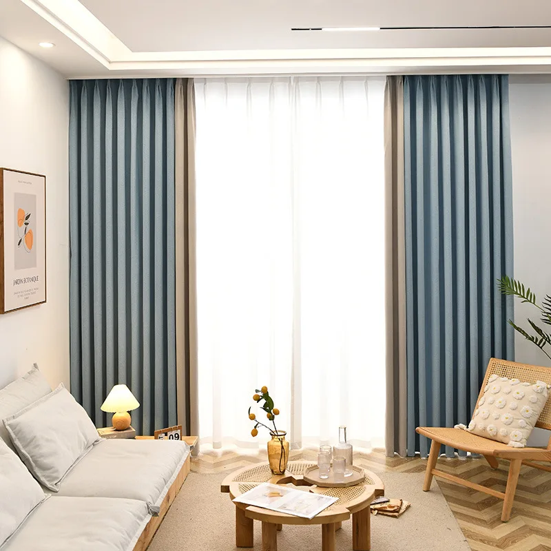

(20) Customized Jacquard Curtain Fabric, Cotton and Linen Curtains, High Blackout Living Room Curtains