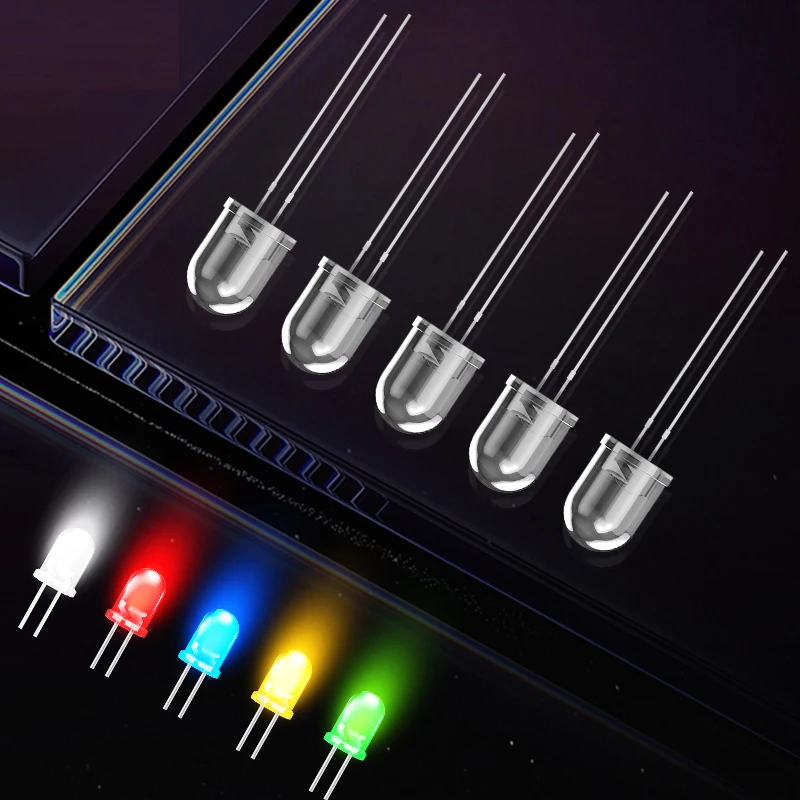 Componentes Electrónicos Led Kit De Diodos LED De 5mm - Colores Rojo, Verde, Azul, Amarillo Y Blanco, Para Proyectos Electrónicos Leds Redondos Transparentes - Foto 9
