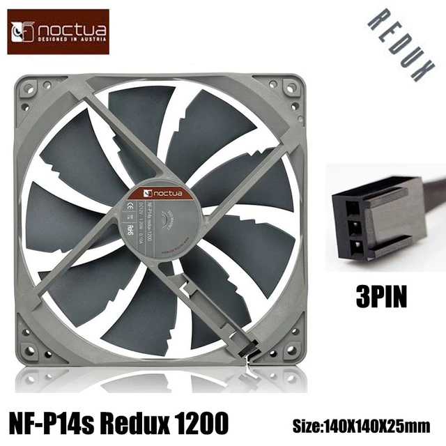 Noctua NF-P12 120x120x25mm Square + Noctua NF-P14 140/120mm Round Cooling  Fans