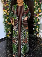 VONDA Women Vintage Autumn Maxi Dresses Bohemian Print Party Long Sundress Long Sleeve Pockets Casual Vestidos Plus Size 5XL - Image 2