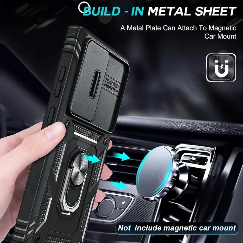 Heavy Duty Shockproof Case with 360° Rotating Kickstand and Camera Protection