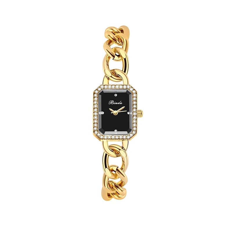 The Eectangle Minimalist Women Ultra Thin Watches Stainless steel Weaveing Band Antique Delicate Quartz Watch Relogio Feminina