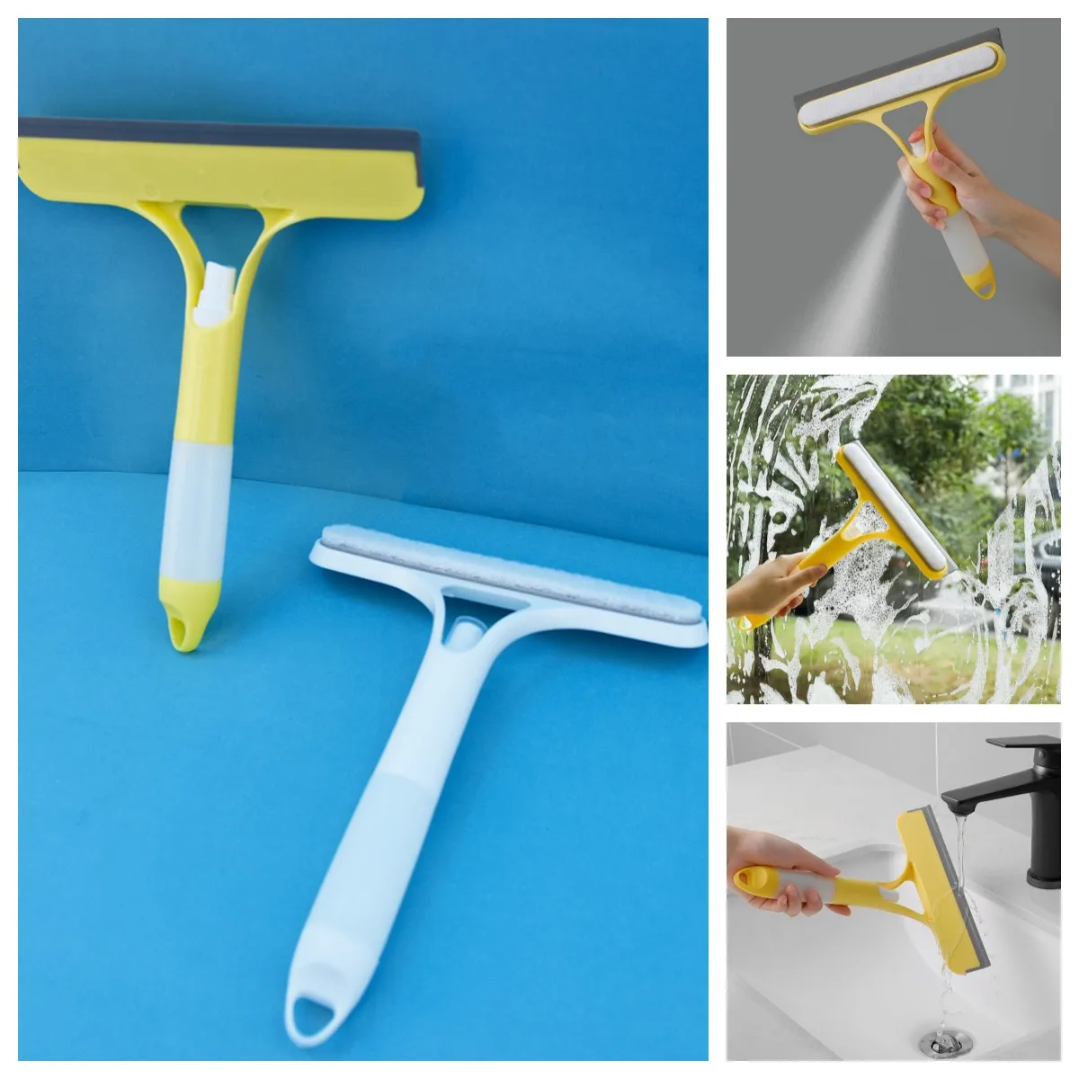 Squeegee For Window Cleaning Window Scrubber With U Bracket And Extension  Pole Telescopic And Adjustable Window Wiper Cleaner - AliExpress