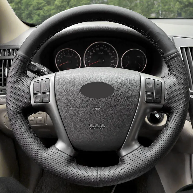 

Мягкий перфорированный кожаный чехол для Hyundai Veracruz ix55 Vera Cruz 2007-2012, Ручное шитье автомобиля, внутренняя отделка рулевого колеса