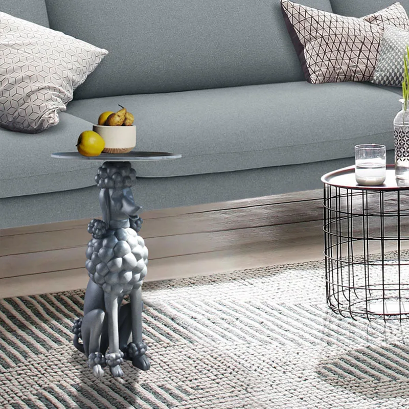 Dhr liberaal desinfecteren Poodle Dog Figurines Tray Storage Ornament Statue Living Room Large Floor  Decoration Animal Table Creative Household Accessories - AliExpress