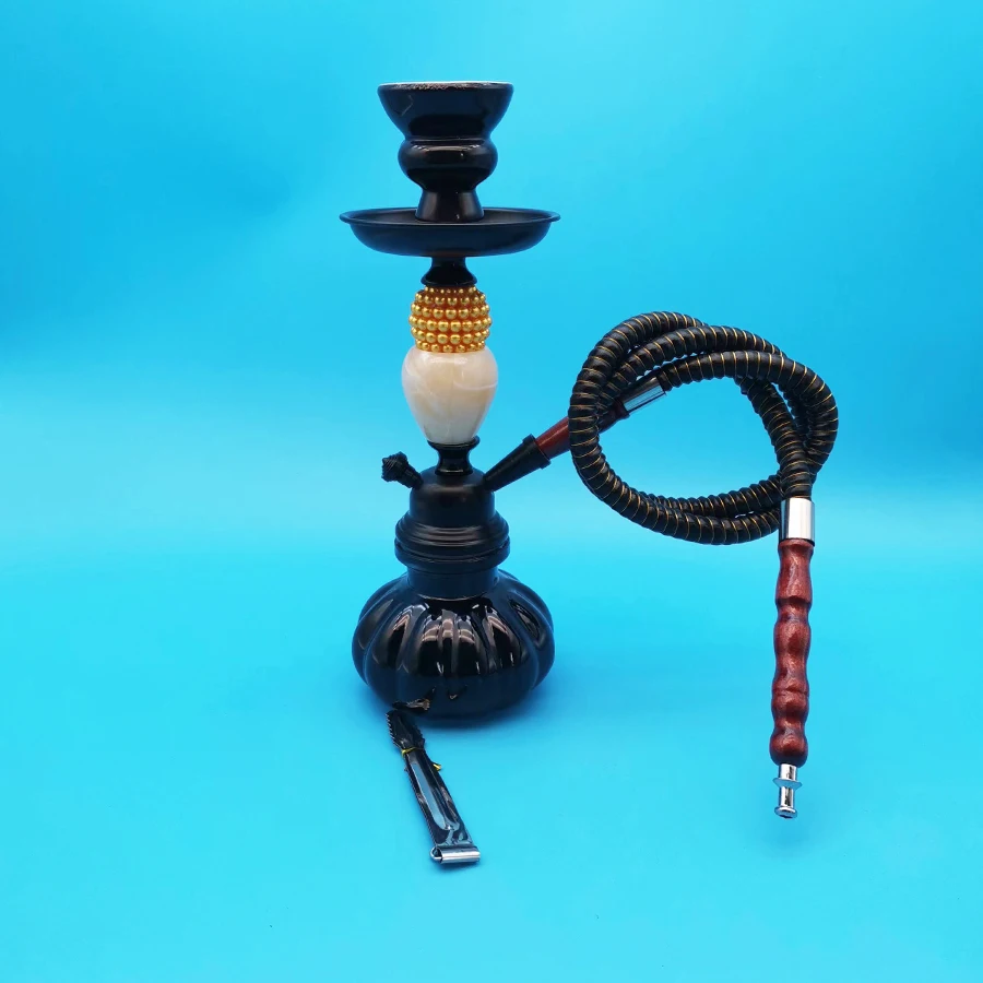 Arabia Hookah Set Small Single Tube Shisha Glass Bottle Ceramic Bowl Hose Pipe Hookah Accessories Birthday Gift