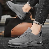 Men's Solid Work Shoes, Lace Up Comfy Soft Sole Non Slip Sneakers For Outdoor Walking, Spring And Summer 4