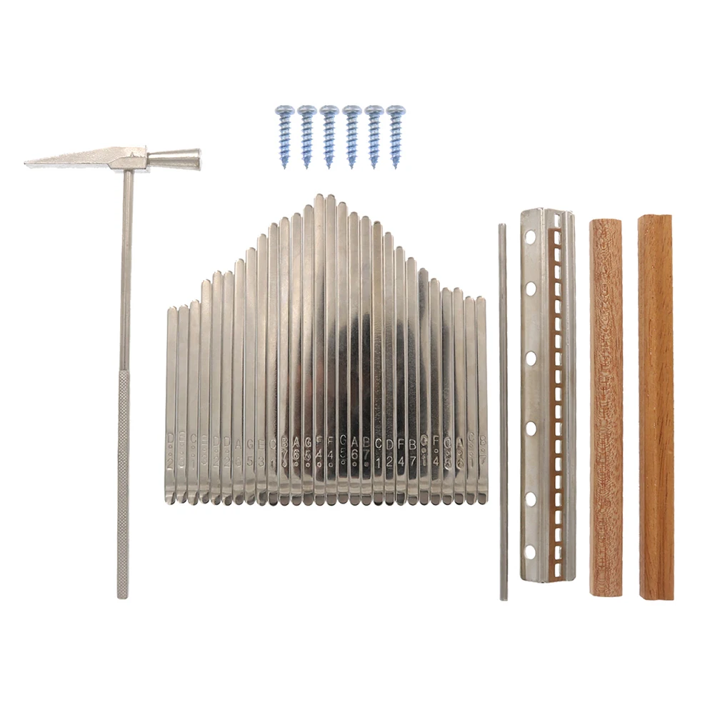 21-Key Kalimba Mbira DIY Parts Set Kalimba Shrapnel Tuning Hammer Musical Keyboard Instruments Accessories Kit