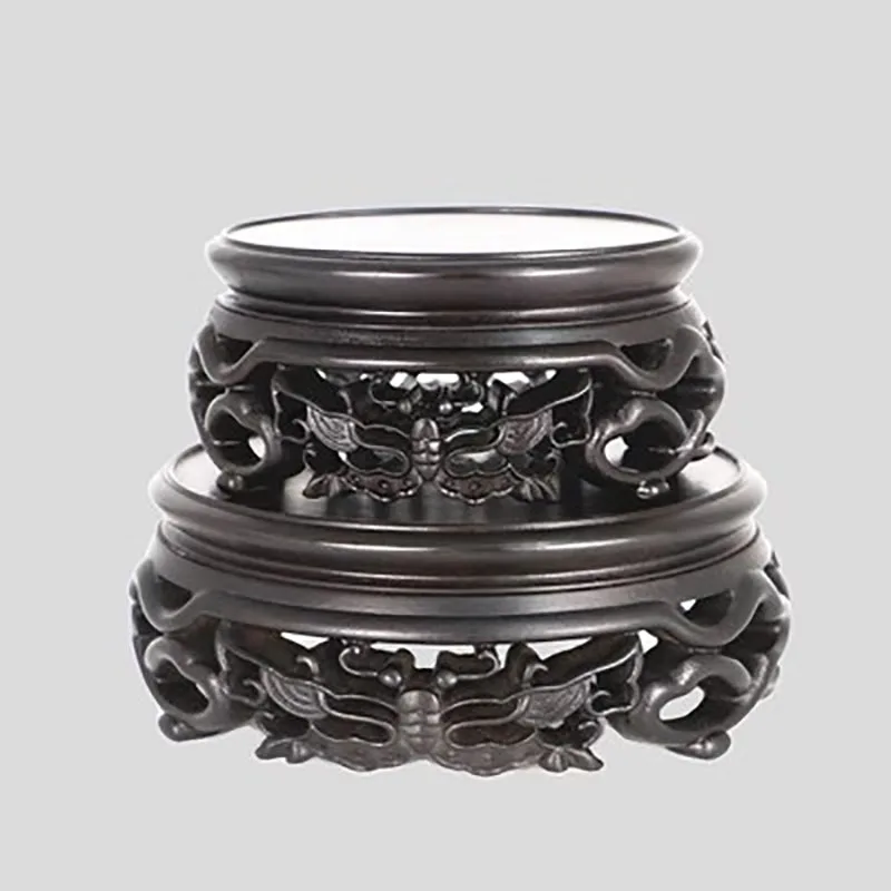 Elliptical Pot Base, strange Stone, Wood Carving, Antique Ornament, Purple Sand, Vase, Bonsai