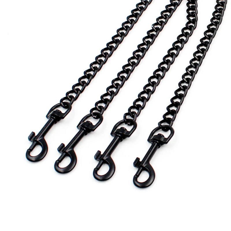 Heavy Duty Chain Dog Leash – Leather Handle, Chew-Proof 115cm 4