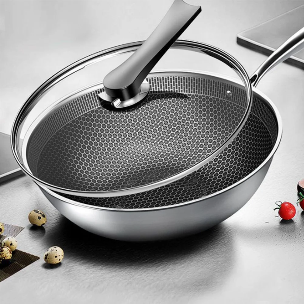 

2022 New China Induction Cooker Honeycomb Stainless Steel Wok