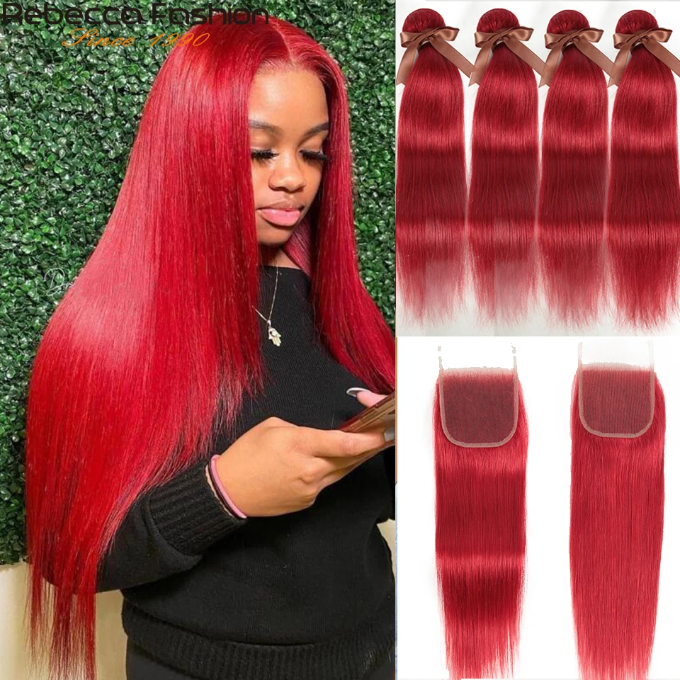 rebecca-red-straight-blonde-bundles-with-closure-brazilian-straight-human-hair-red-3-bundles-with-closure-remy-hair-extensions