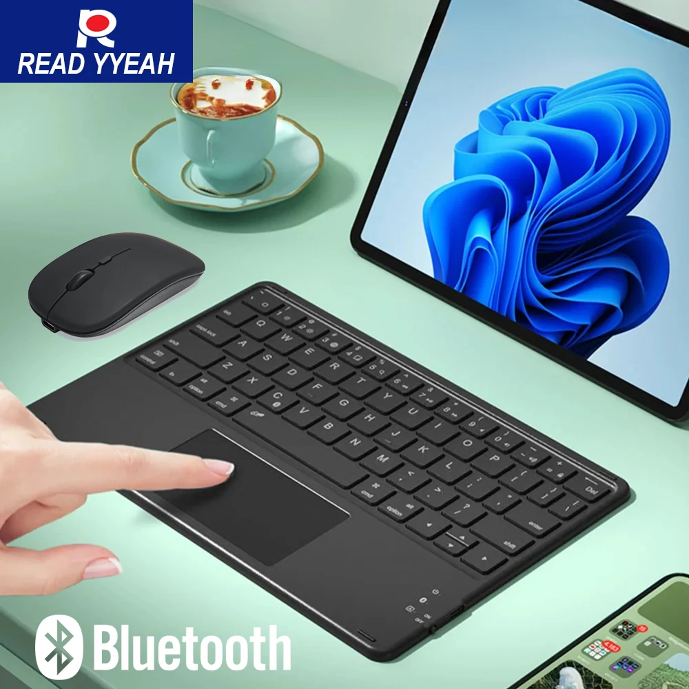 Mini Touch Bluetooth Wireless Keyboard with Built-in Mouse