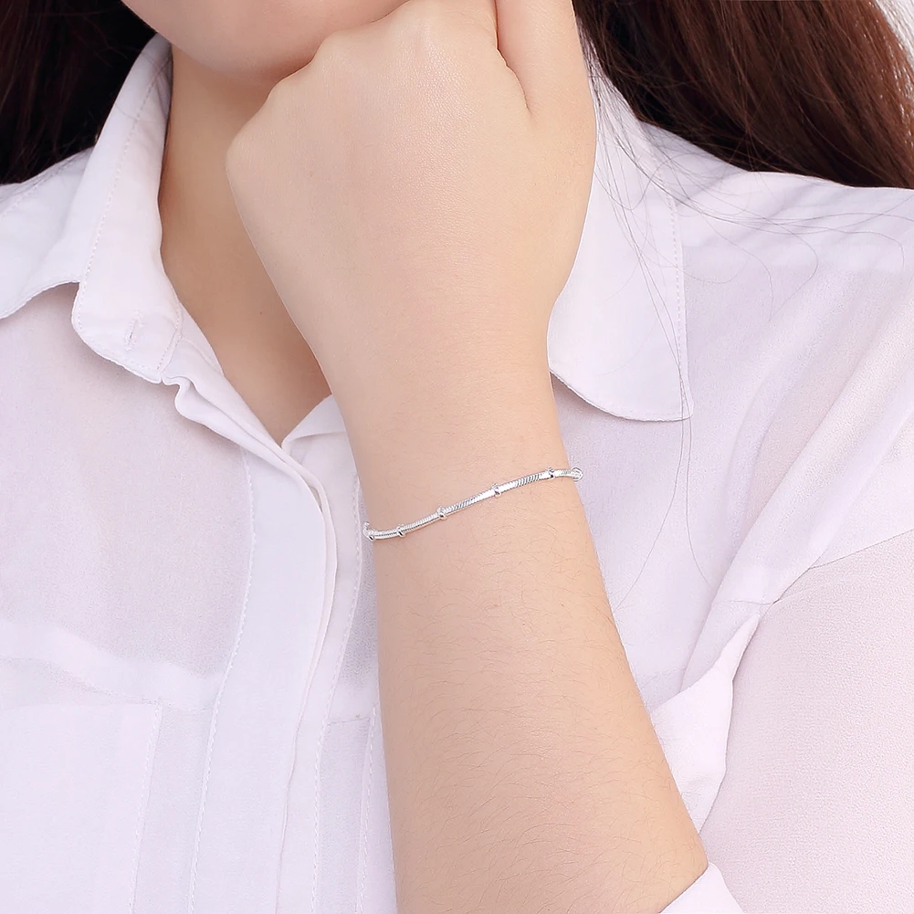 925 Sterling Silver Jewelry sets beads Snake bone chain bracelets neckalce Women Man Wedding Party Gifts