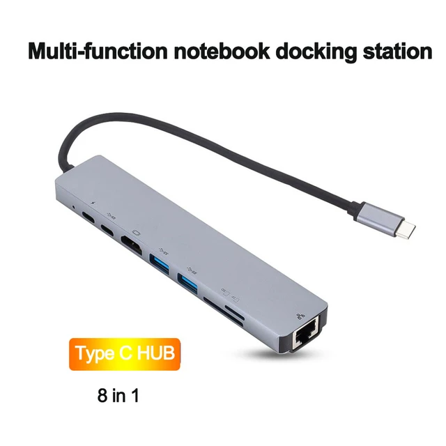 USB C Hub 8 In 1 Type C 3.1 To 4K HDMI-Compatible Adapter with RJ45 SD/TF  Card Reader PD Fast Charge For Thunderbolt 3 USB Dock - AliExpress
