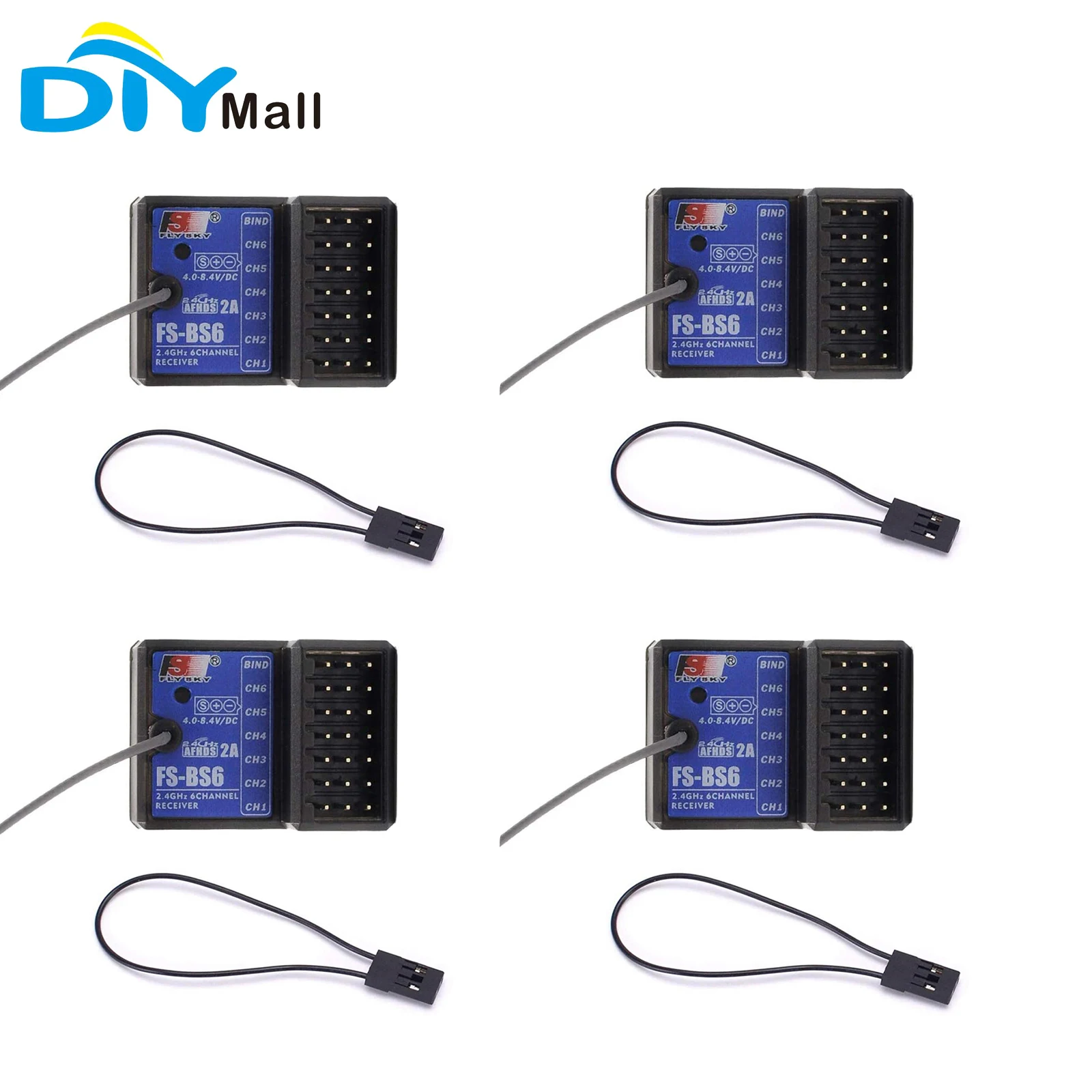 

4Pcs/Lot Flysky FS-BS6 6CH Receiver 2.4G AFHDS 2A Built-in Gyro Fail-Safe for FS-GT5 FS-i6X FS-IT4S Transmitter RC Crawler Boat