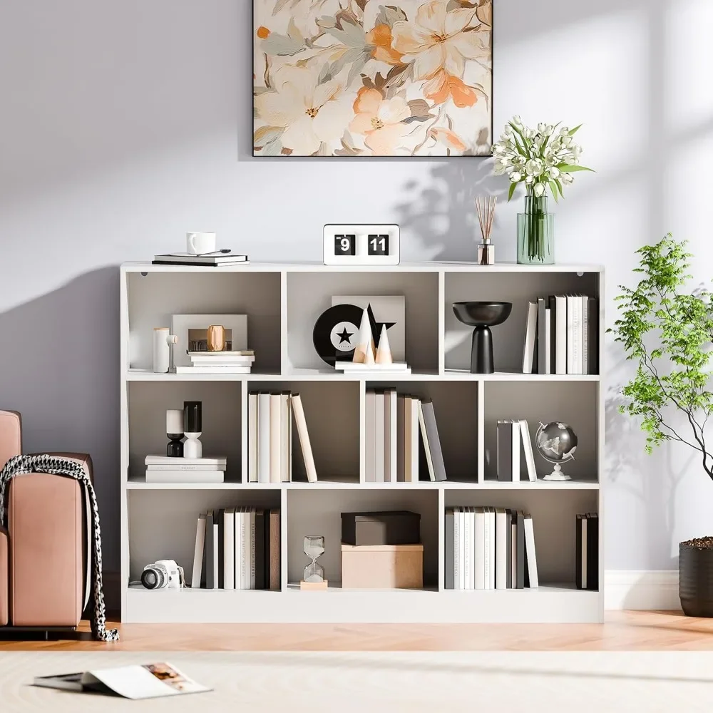 Open Shelf Bookcase, 10 Cube Storage Organizer with Anti-Tilt Device, Freestanding Horizonta Bookshelf Cube Shelf for Bedroom 4
