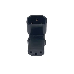 Right-Angle 10A 3-Pin IEC Power Adapter Plug, C14 Male to C13 Female (A4)