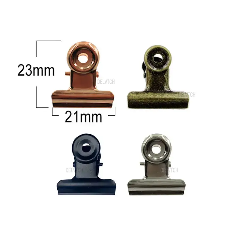 Round Metal Grip Clips Ticket Paper Stationery Bulldog Spring Clip 4 Color 50Pcs/Set 21mm*23mm For Tags Bags Office School Gift