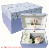 Lavender Music Box Jewelry Storage Box Desk Organizer Hot Stamping Girls Birthday Gift Ring/Necklace/Bracelet/Earring Storage 1