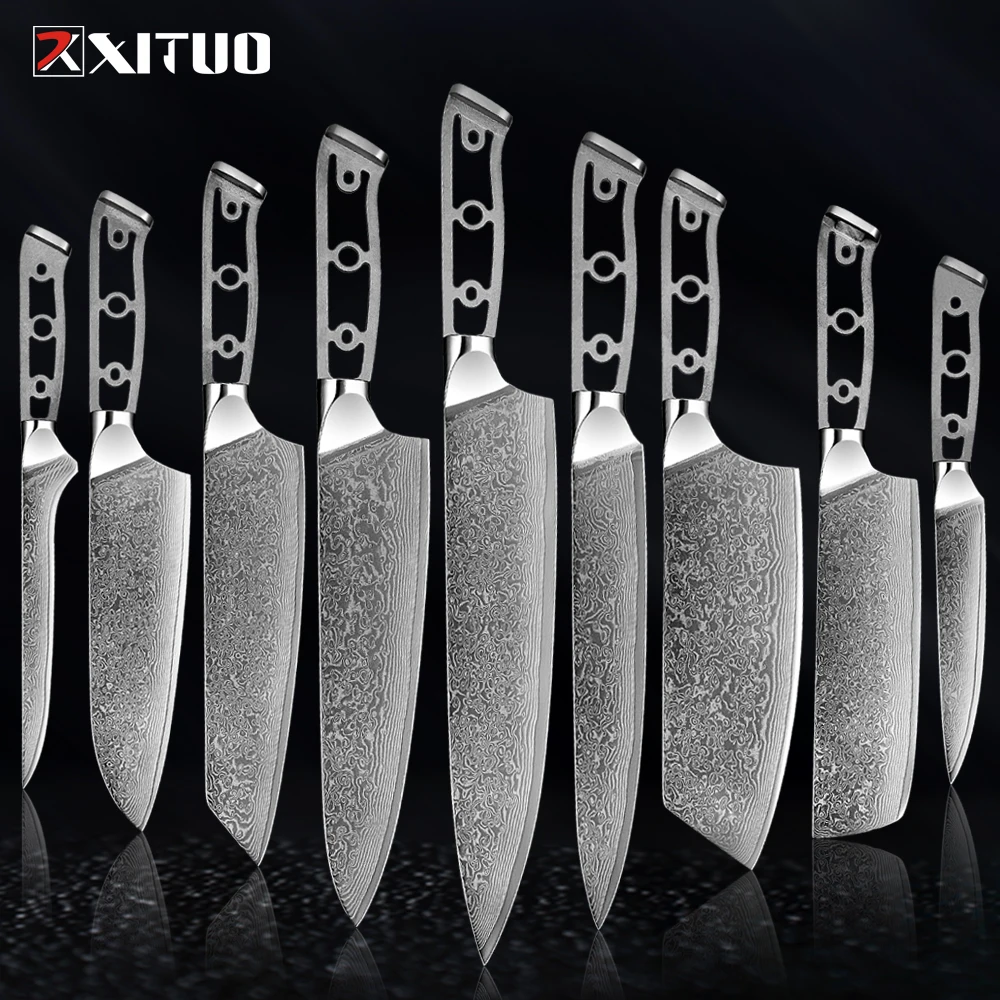 

XITUO DIY Damascus Steel Knife Blank Blade 67 Layers Japanese VG10 Razor Sharp Kitchen Knife Multiple Personalisation Blade