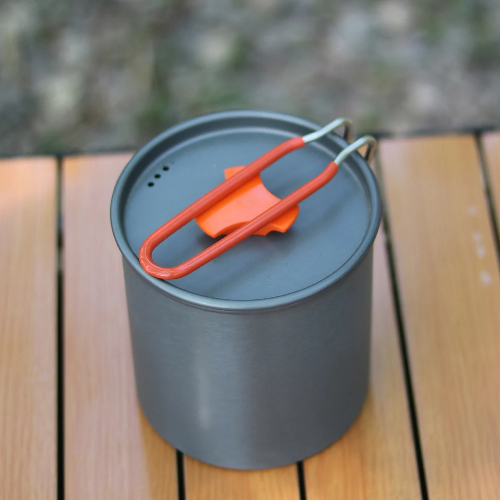Camping Milk Pot Camping Cooking Pot 200g Weight 230g Gas Canister Storage Easy Storage Foldable Handle Hard Anodized Aluminum