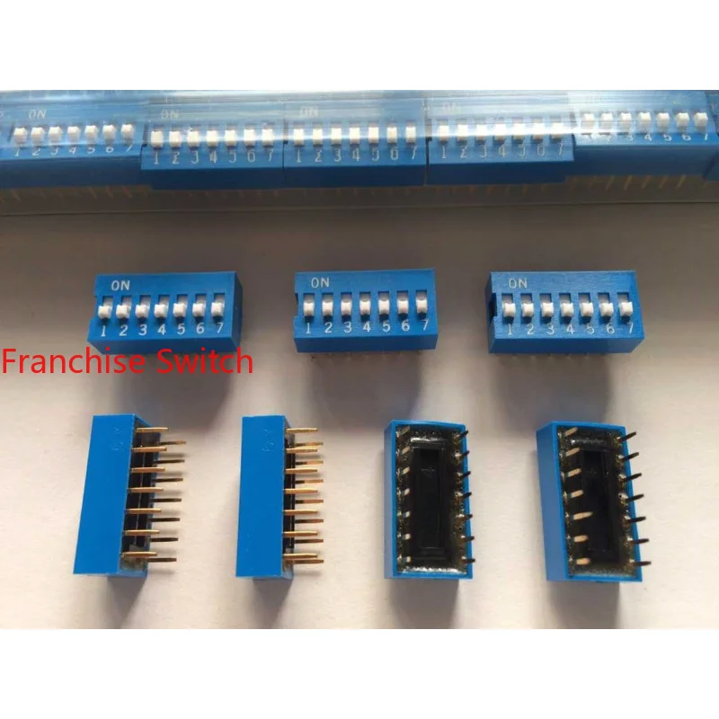 10PCS DS-07B-V Original Dip Switch Coded  7-position 7P Foot Distance 2.54MM Gold-plated Foot. 10pcs original imported dip switch ring code digital 8 position dujin tip pin