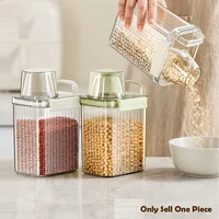 Large Capacity Cereal Containers with Measure Cup with Handle High Sealing Performance Plastic Sealed Jar Insect-proof 1