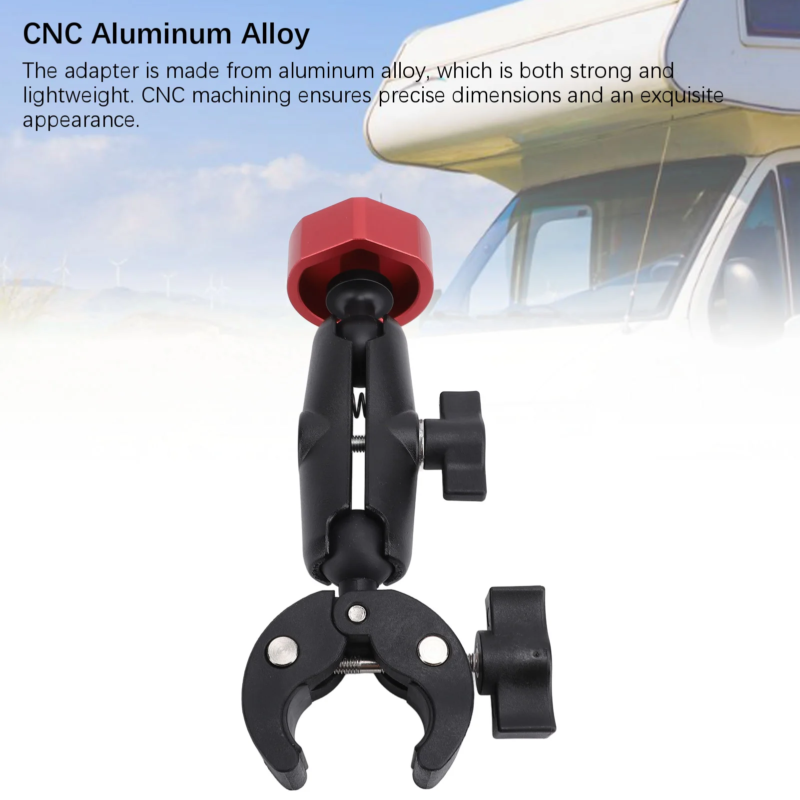 Rv Ladder Mount for Mini ABS Aluminum Alloy Multifunction Adjustable Clamp Mount for Pole RV Trailer Yacht Mount for Mini