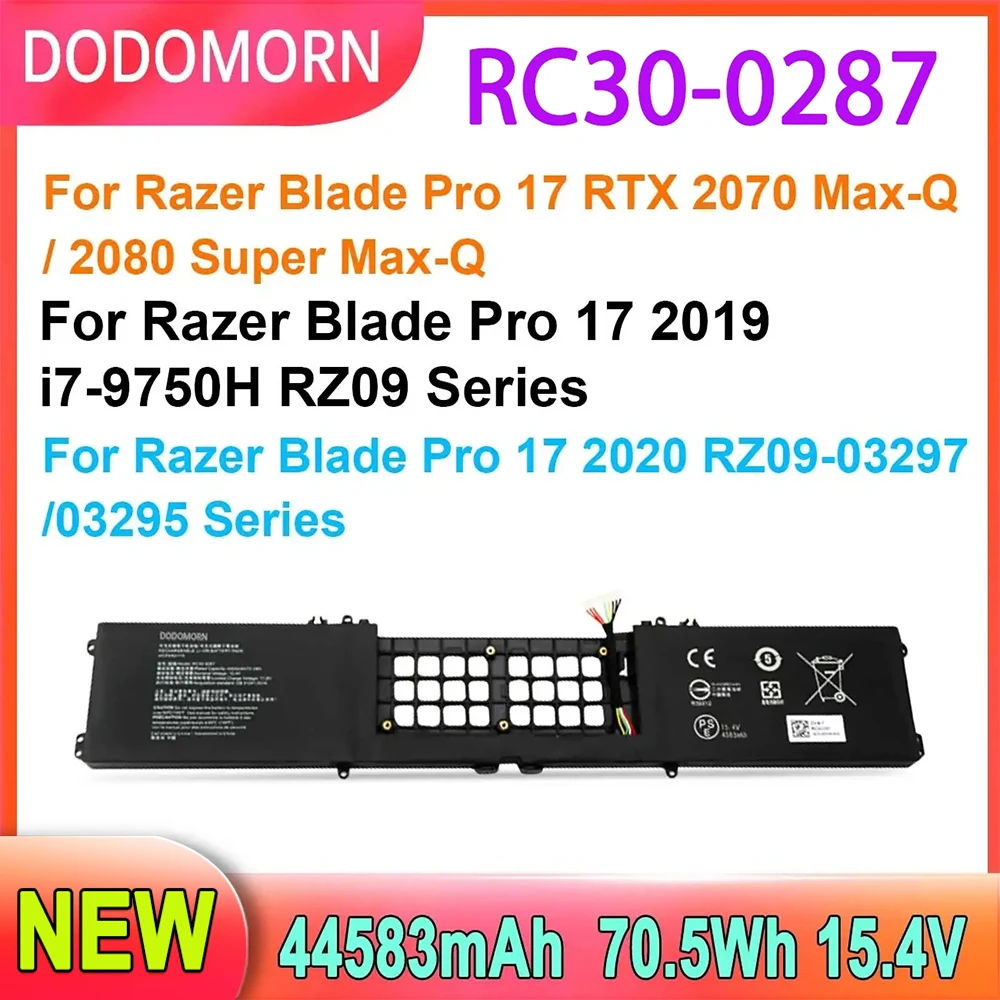 

RC30-0287 Laptop Battery For Razer Blade Pro 17,RTX 2070 Max-Q,RTX 2080 Super Max-Q / 2019 i7-9750H RZ09-0287 / 2020 RZ09-03297