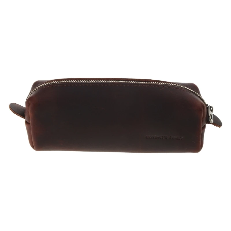 

Handmade Genuine Leather Pen Bag Cowhide Zipper Pencil for Case Box Statio