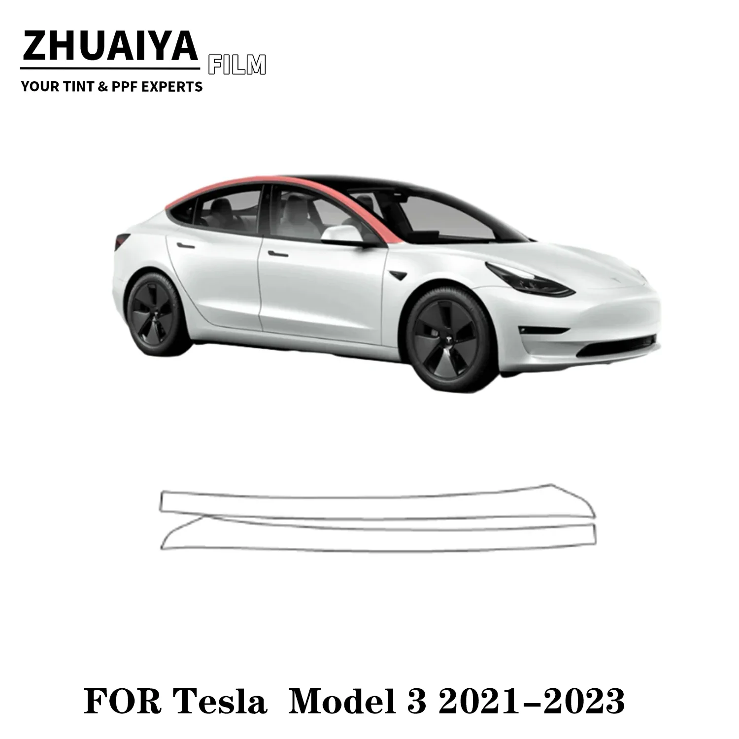 

2017-2024 For Tesla Model 3 A-Pillar PPF Paint Protection Film 8mil car body film