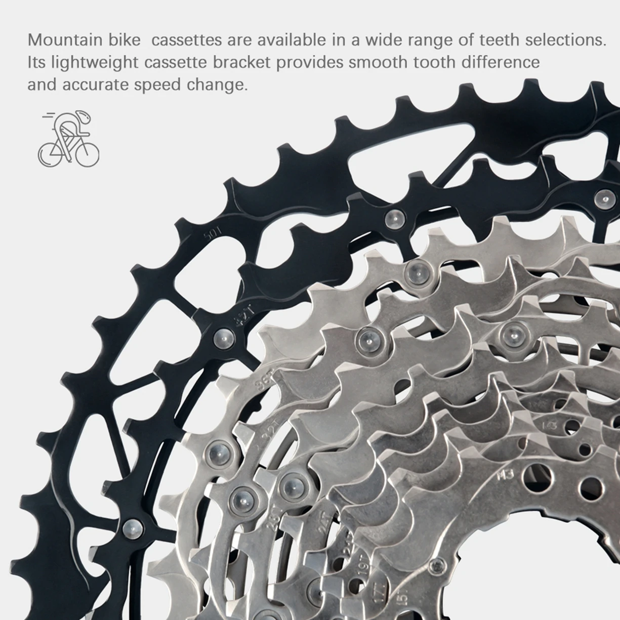 SUNSHINE MTB Kassette 8 9 10 11 12 Geschwindigkeit Mountainbike Freilauf Extra Licht 40 42 45 46T 48T 50T 52T für Shimano HG Kettenrad – Detail 6