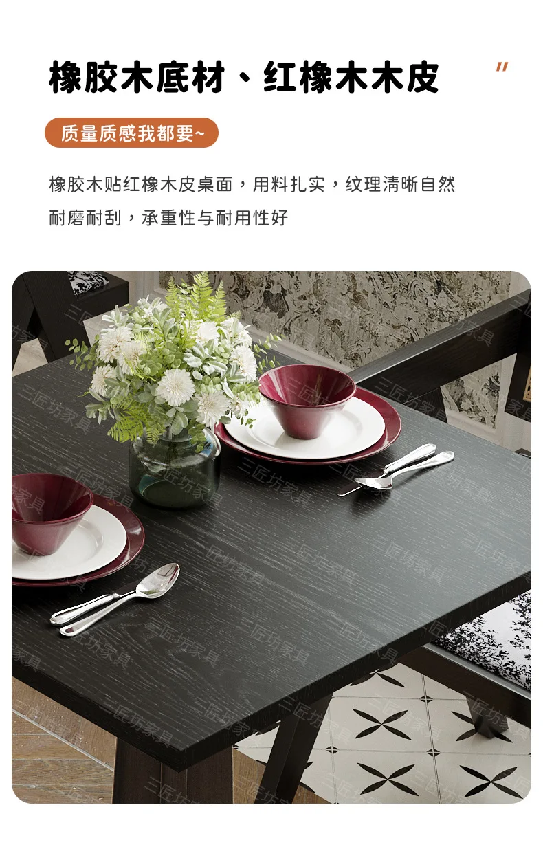 Western Restaurant Dining Table and Chair Combination Restaurant Solid Wood Retro Style Commercial Table and Chair Booth Sofa