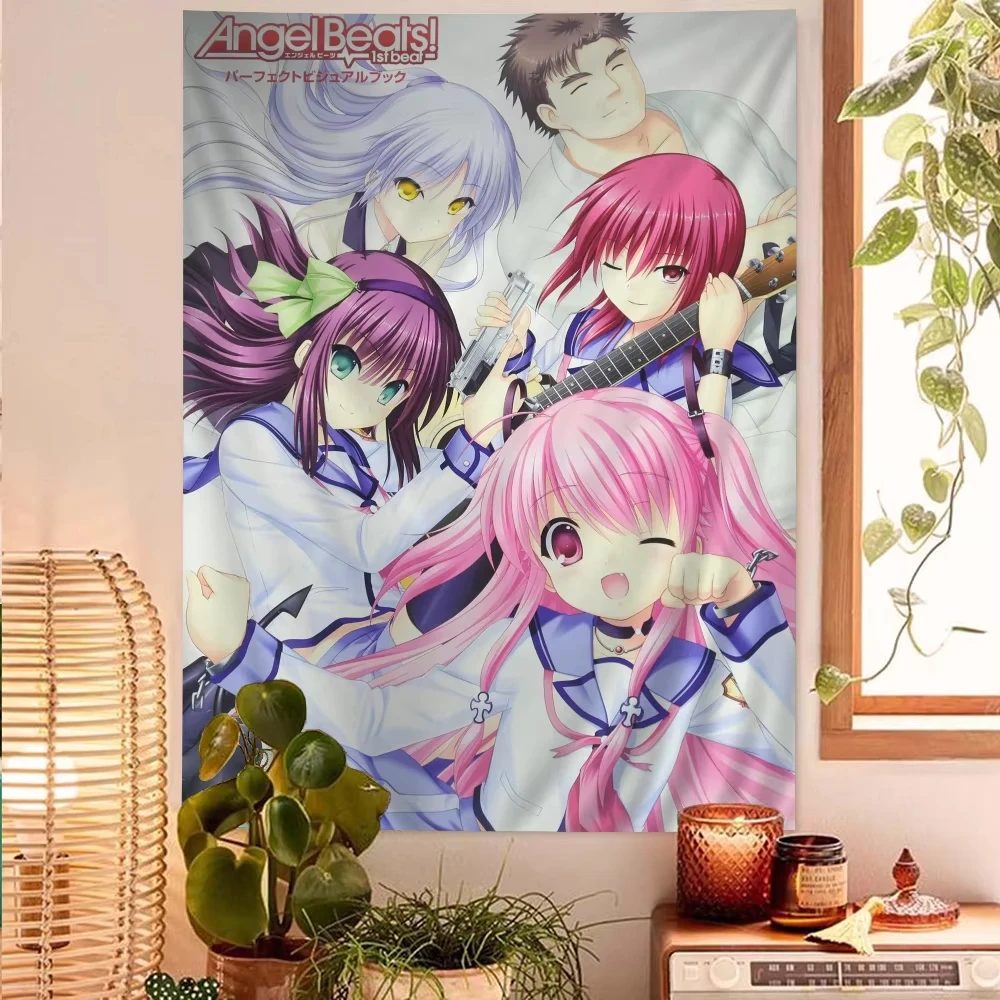 Angel Beats Cute Tachibana Kanade Hanging Bohemian Tapestry Wall Hanging Tarot Hippie Dorm Japanese Decoration Tapestry Gift