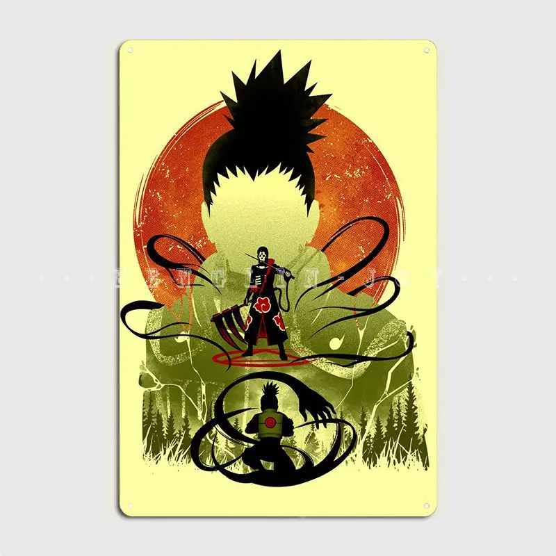 Плакат Shikamaru Vs Hidan металлический плакат для кинотеатра гаража кухни дизайнерские