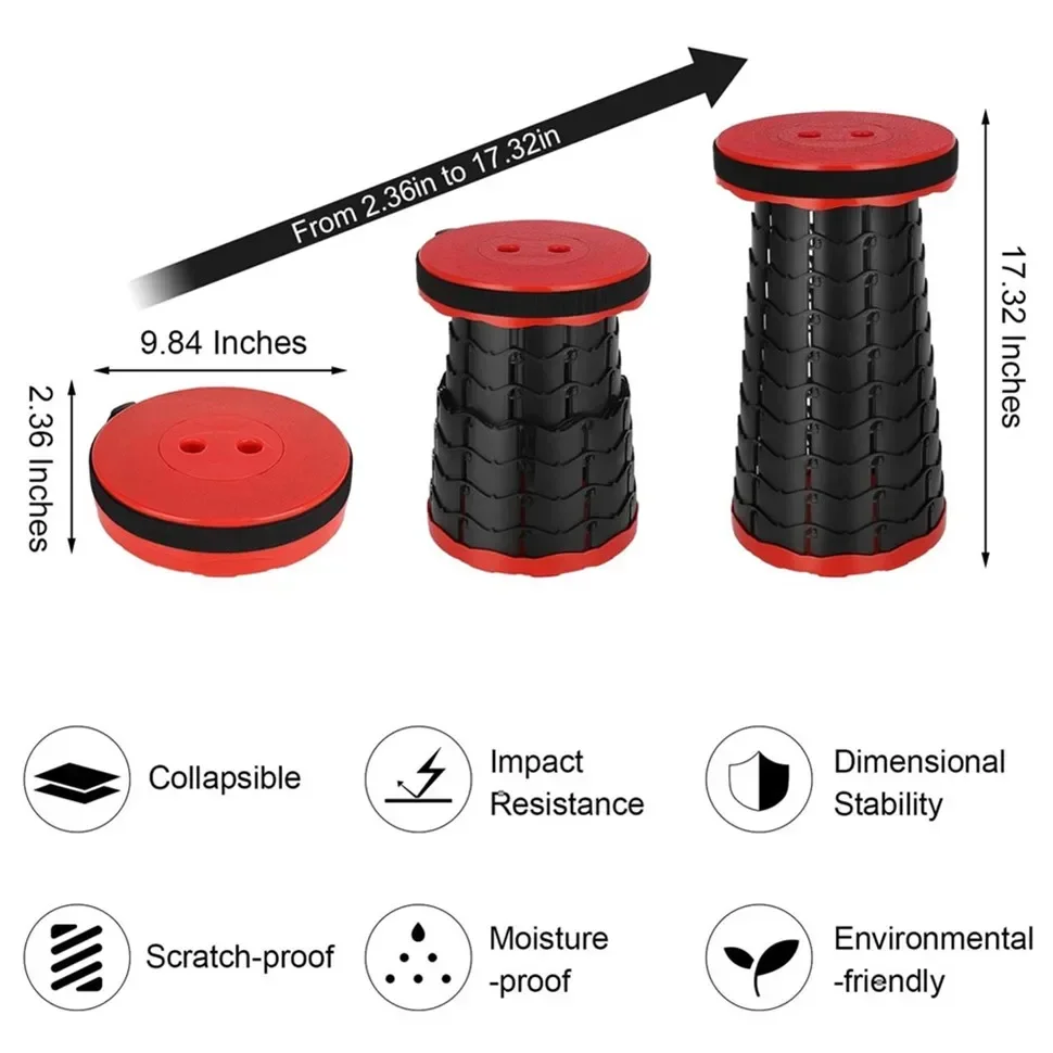 Description Picture 4 of itemPortable Folding Telescopic Stool Lightweight Plastic Subway Queuing Chair Outdoor Camping Chair Fishing Seat with Carry Bag