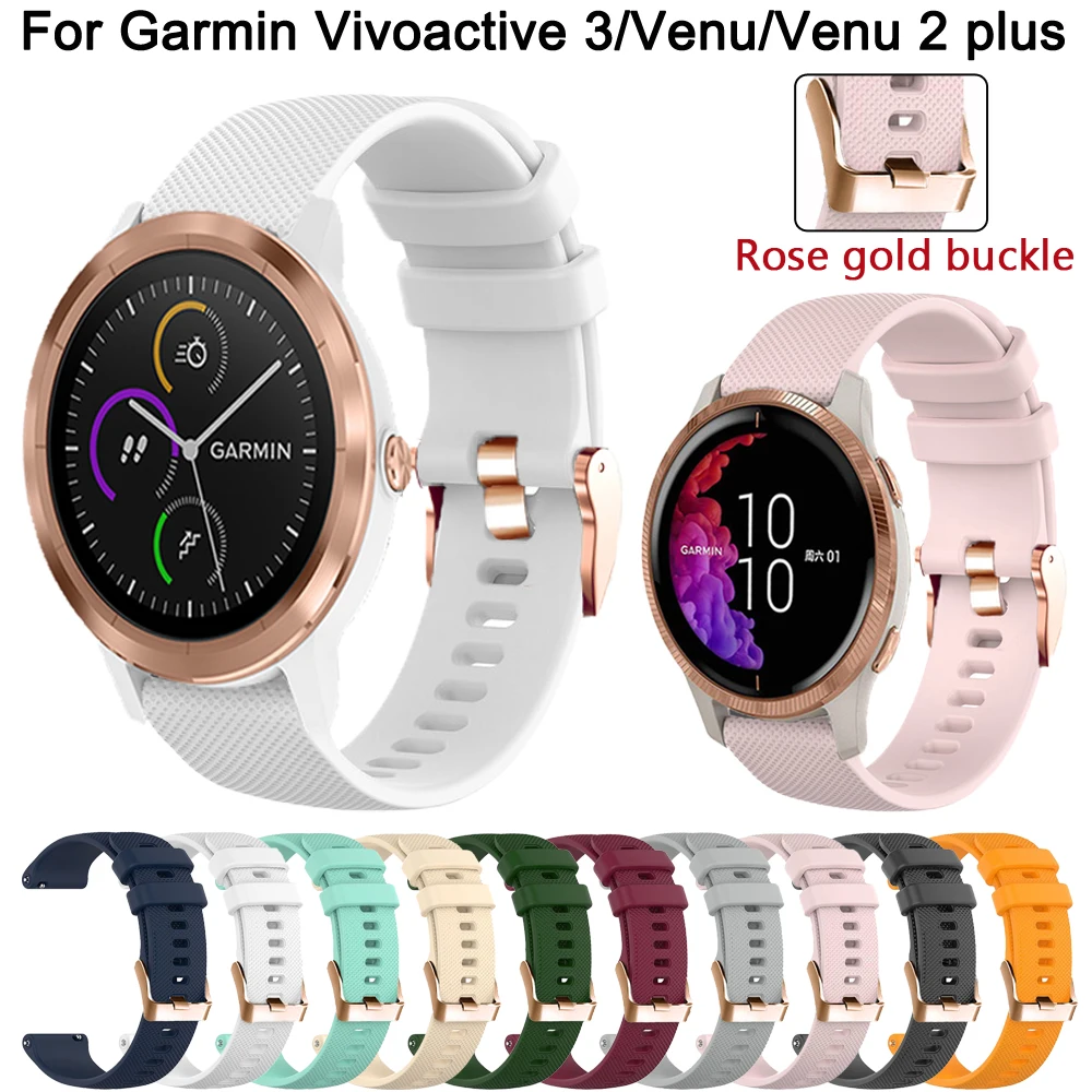 

Силиконовый ремешок 20 мм для наручных часов Garmin Vivoactive 3 3t Vivomove HR benz 2 Plus SQ 245 55 Смарт-часы с заменой ремешка браслет