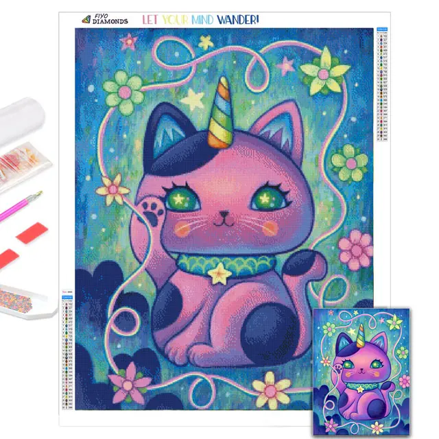 DIY 5D Diamond Painting Cartoon Animals Rhinestones Picture Mosaic Full Diamond Embroidery Cross Stitch Set Home Art Decoration 