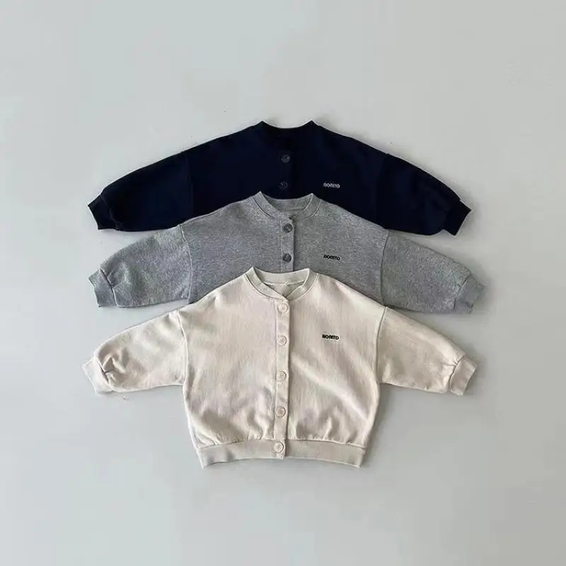 

2023 Autumn New Baby Long Sleeve Casual Coat Infant Cute Letter Print Cardigan Jacket Cotton Newborn Toddler Boy Girl Clothes