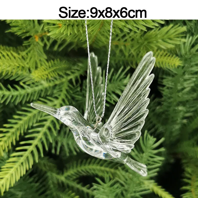 thumbnail image 1 of piezas de adornos navideños para el hogar, adornos acrílicos de cristal, copos de nieve, alce, colgantes para árbol de Navidad, regalo de Año Nuevo 2024, 1 of 5