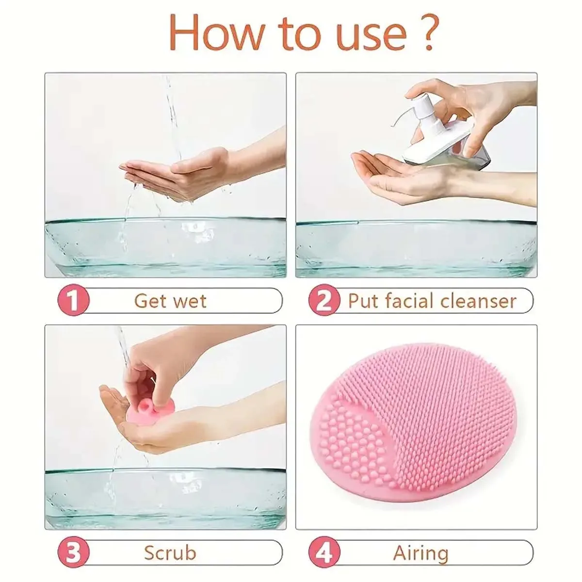 1pc Baby Bath Brush Silicone Massage Scrubber SkinSoother Baby Bath Essential For Mommy With Nails