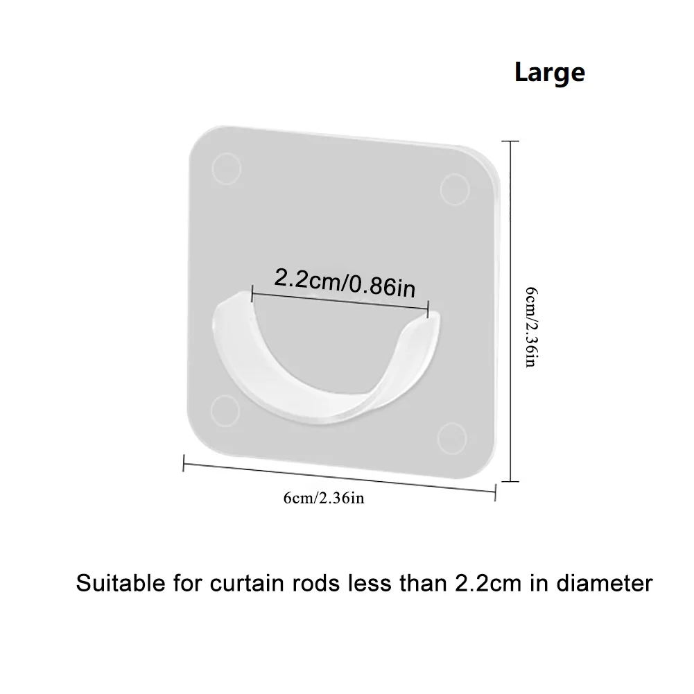 Shower Curtain Rod Mount Holder Wall Adhesive Bathroom Shower Rod Tension Retainer No Drilling Stick Closet 2/4PCS self adhesive hooks,multifunctional hooks,self adhesive wall hooks,wall nail adhesive,shower curtain clips,shower curtain bracket