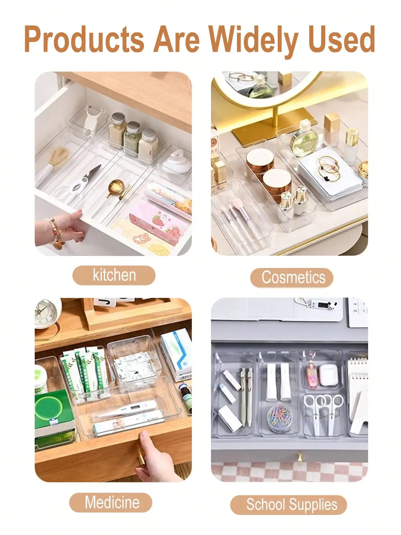 Clear Drawer Organizer Set - view 6