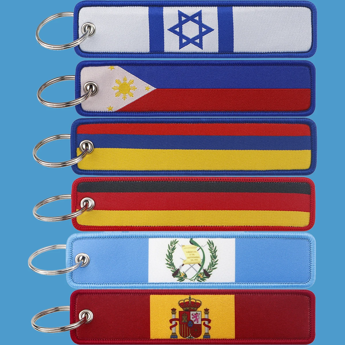 Cool National Flag Car Metal Keyring Keychains for Backpack Key Tag Accessories Fashion Cosplay Accessories Souvenir Gifts