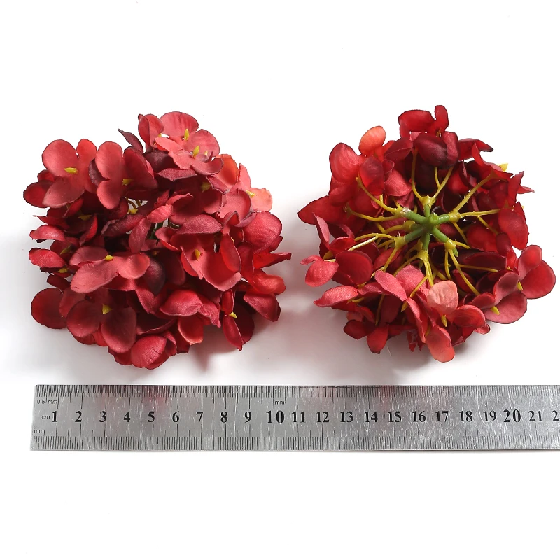 2 Stück künstliche Hortensien, 10 cm, künstliche Blumen für Heimdekoration, Hochzeit, Hochzeit, Dekoration, Zubehör, DIY-Kranz-Zubehör – Detail 11