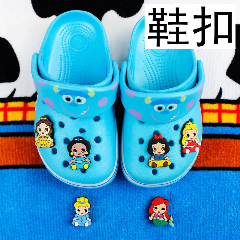

Disney Princess Shoe Buckle Wholesale Snow White Ariel Bell Beautiful Cute Sneakers Decoration Anime Figure Cartoon Accessories