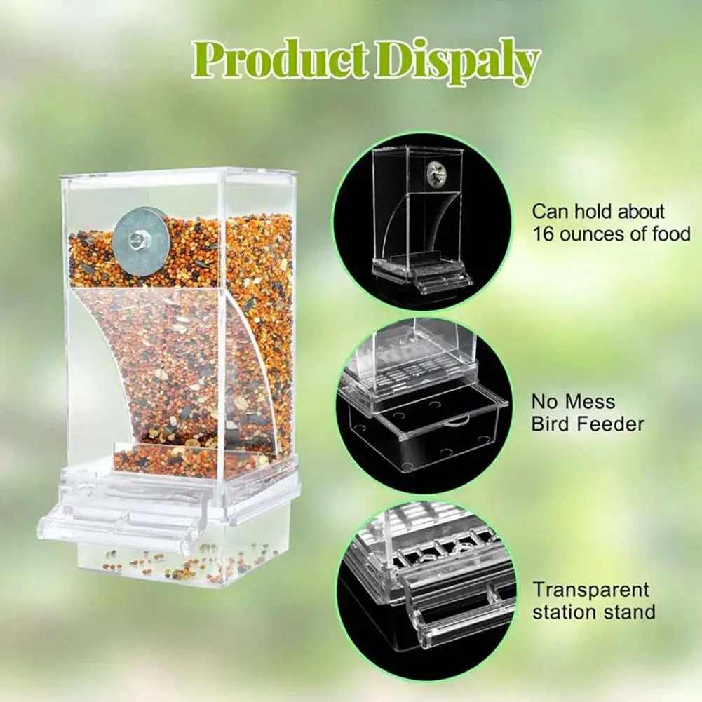 Automatic No-spill Transparent Bird Feeder
